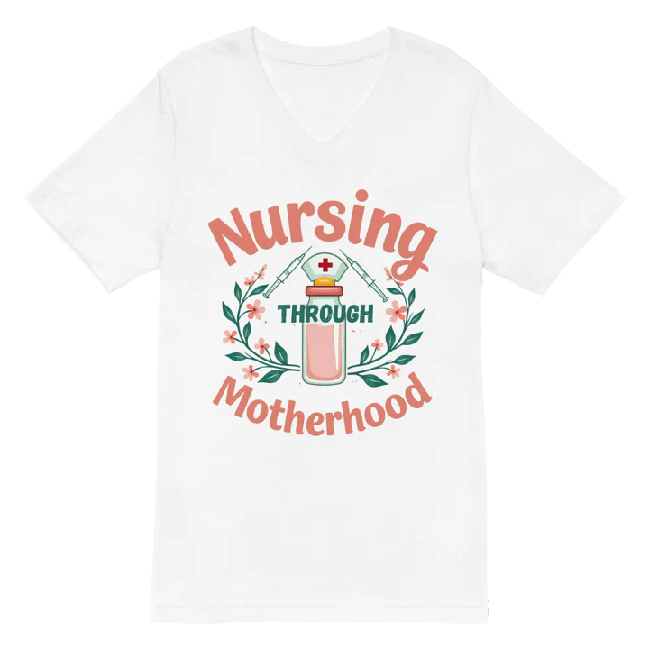 Nurse's Cap Floral, motherhood and nursing V-Neck Tee product image (6)