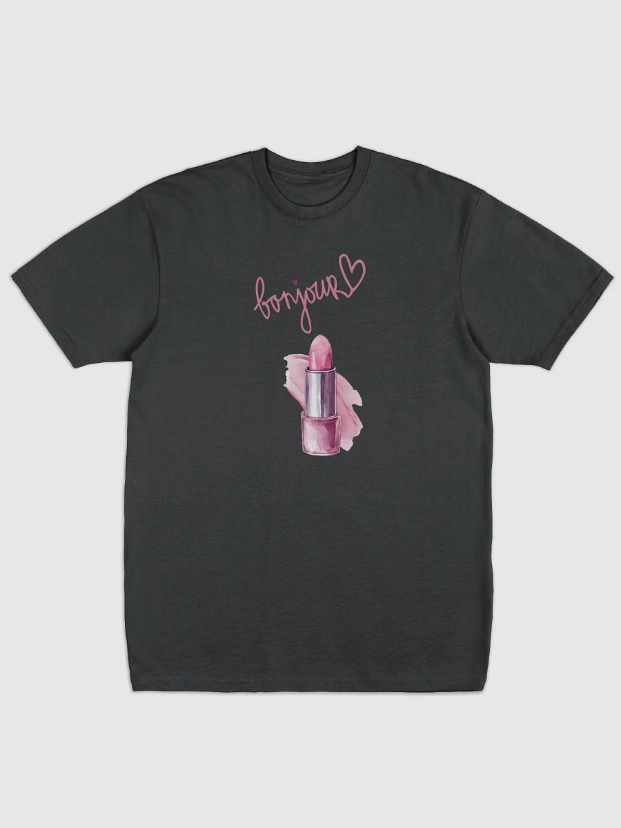 Bonjour Pink Lipstick Illustration Tee product image (1)