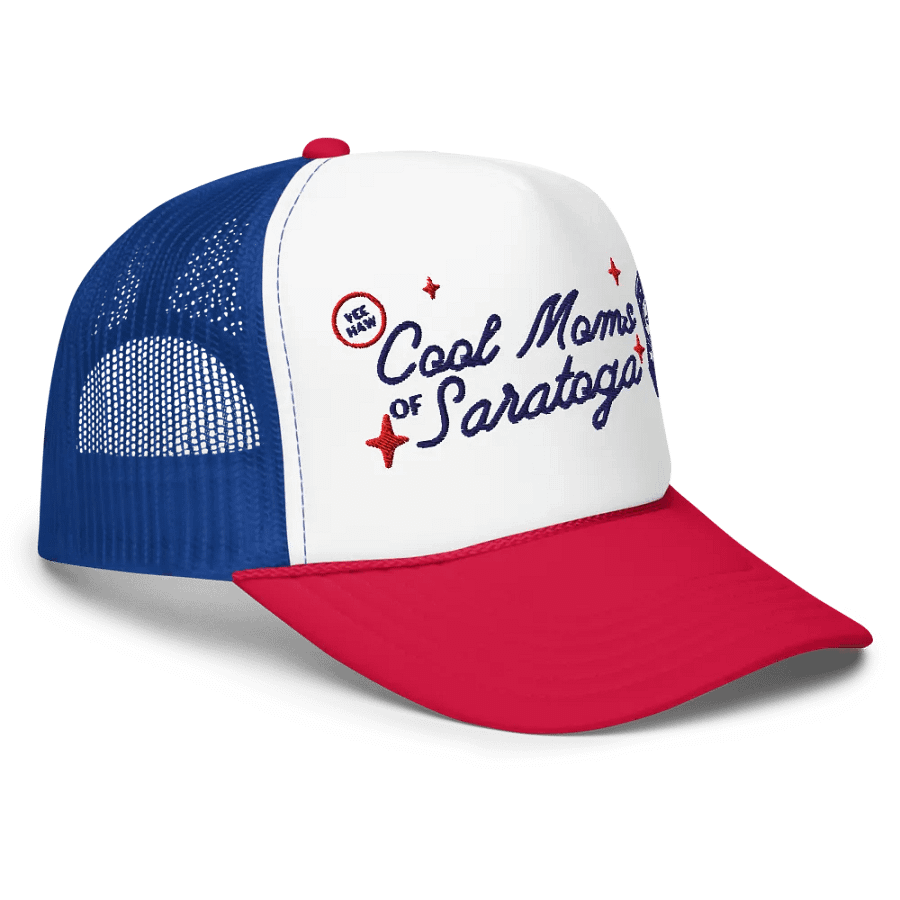 Cool Moms of Saratoga Truck Hat Red White and Blue product image (3)