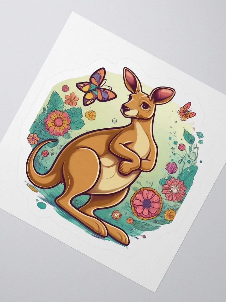 Kangaroo and Butterflies Kiss Cut Stickers product image (6)