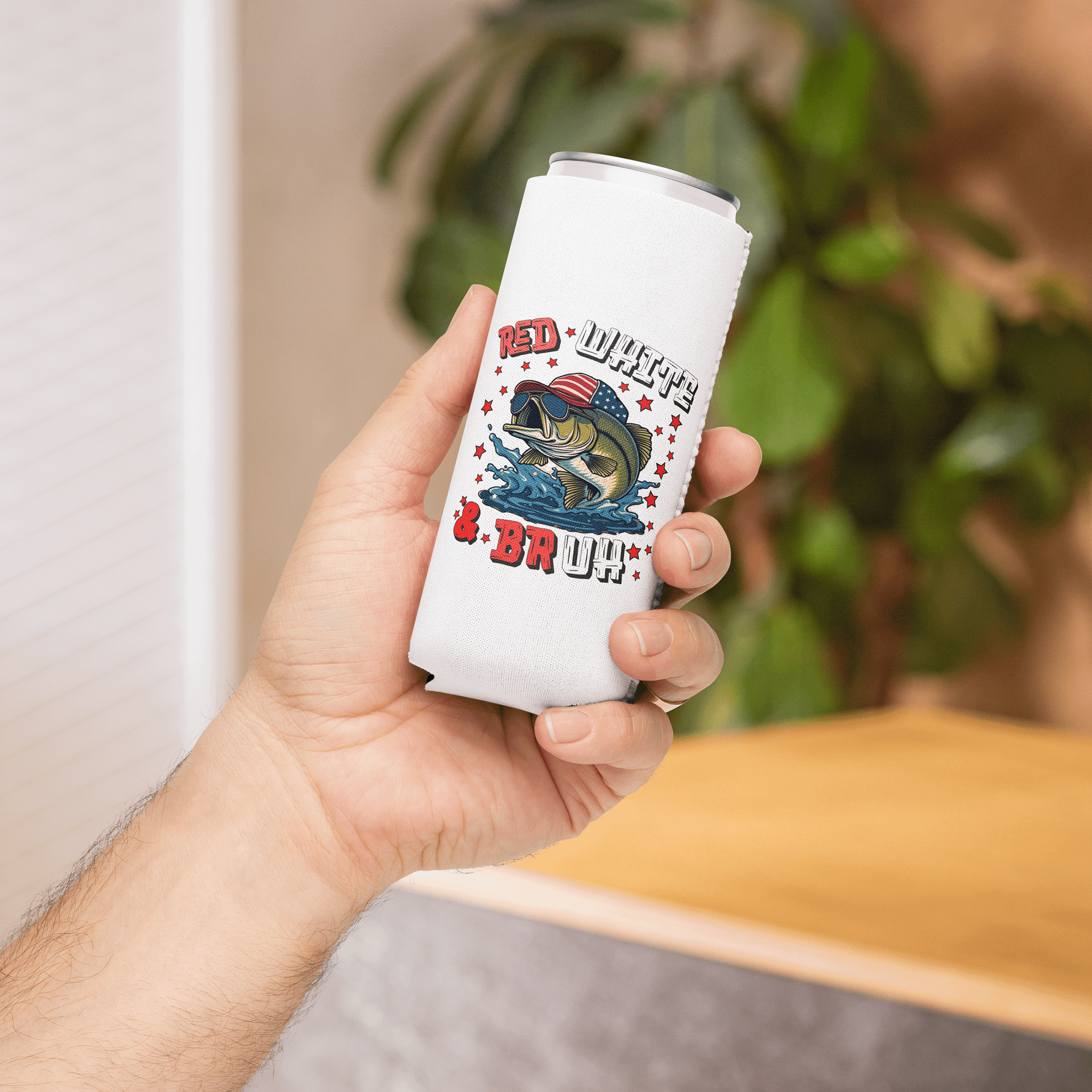 Red White And Bruh Cool Patriotic Can Cooler product image (4)