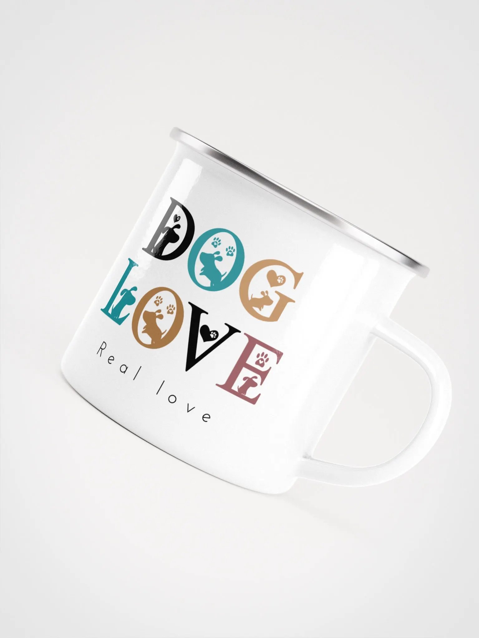"Dog love-Real love" enamel Mug product image (2)