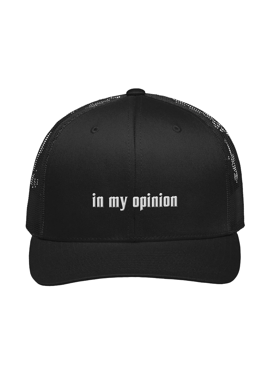 "in my opinion" black trucker hat product image (1)
