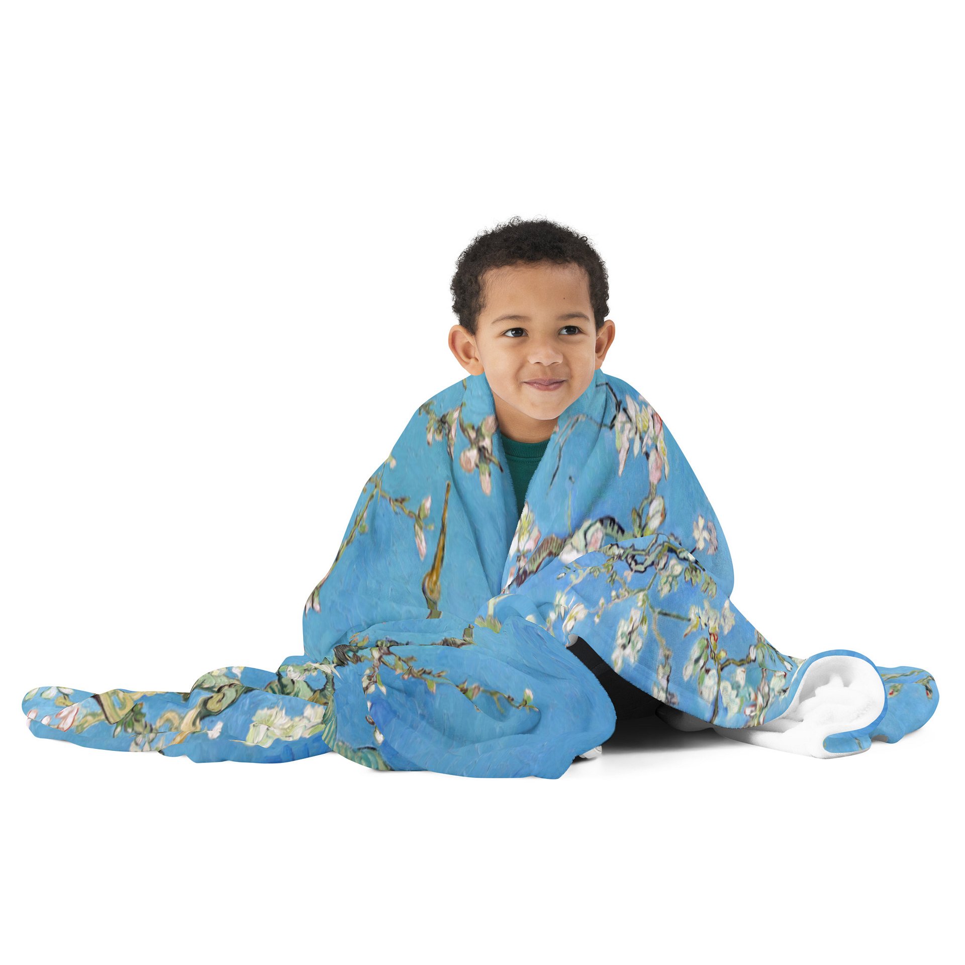 Almond Blossoms Van Gogh All-Over Print Throw Blanket product image (4)