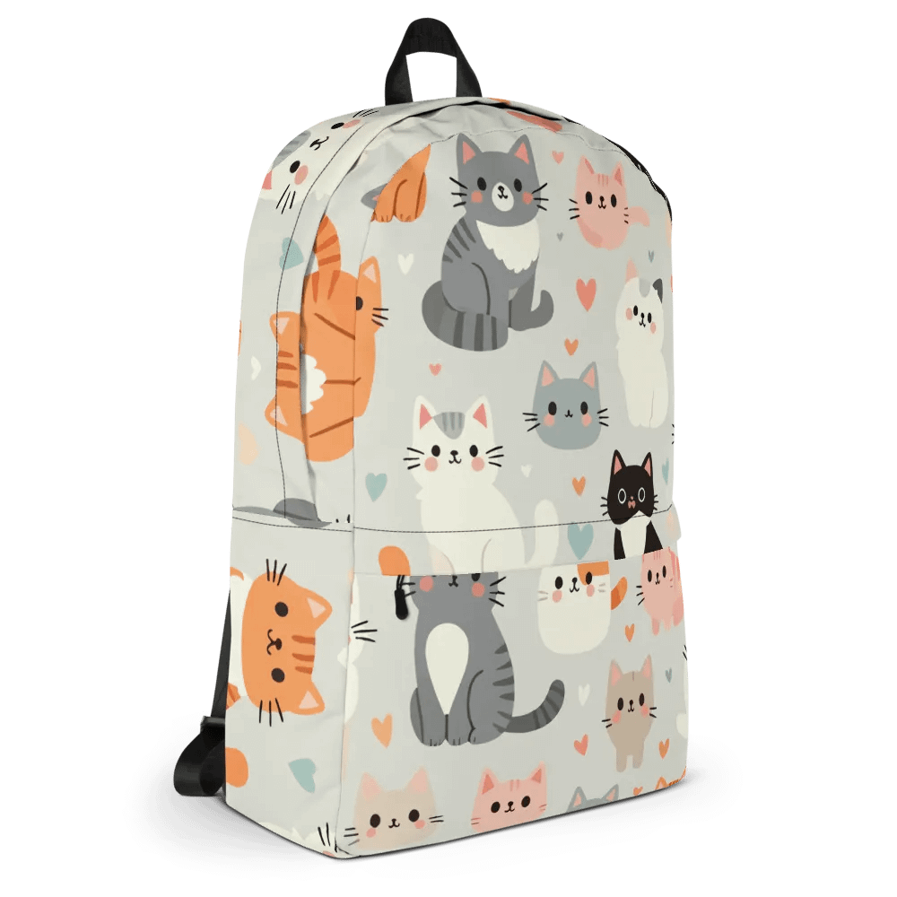 Pastel Cat Pattern Backpack product image (11)