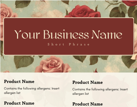 Classic Rose Cake Tasting Label Templates product image (5)