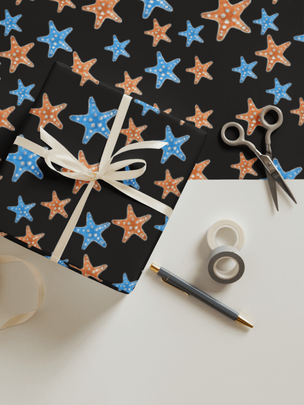 Black Starfish Gift Wrap product image (1)