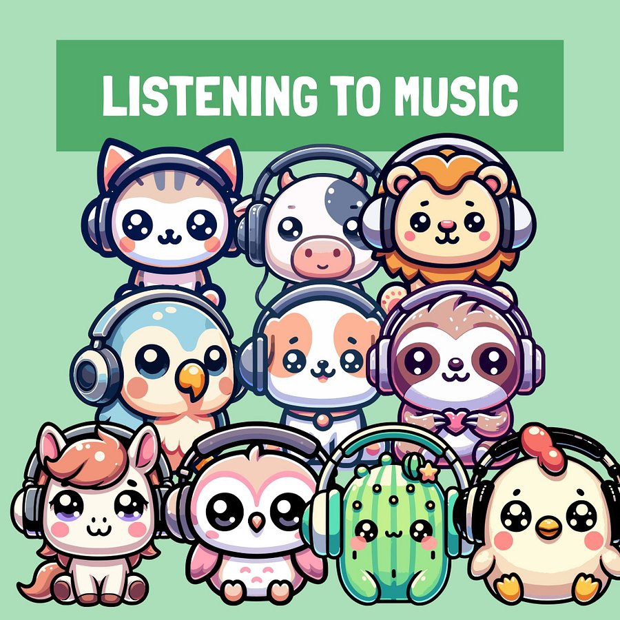 60 Kawaii Animals Doing Things Clipart Set product image (6)