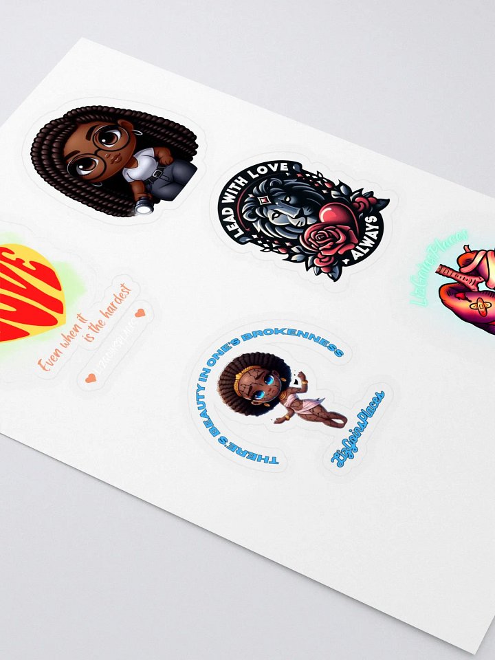 Whimsical Sticker Sheet of Love, Encouragement, and Adventure product image (2)