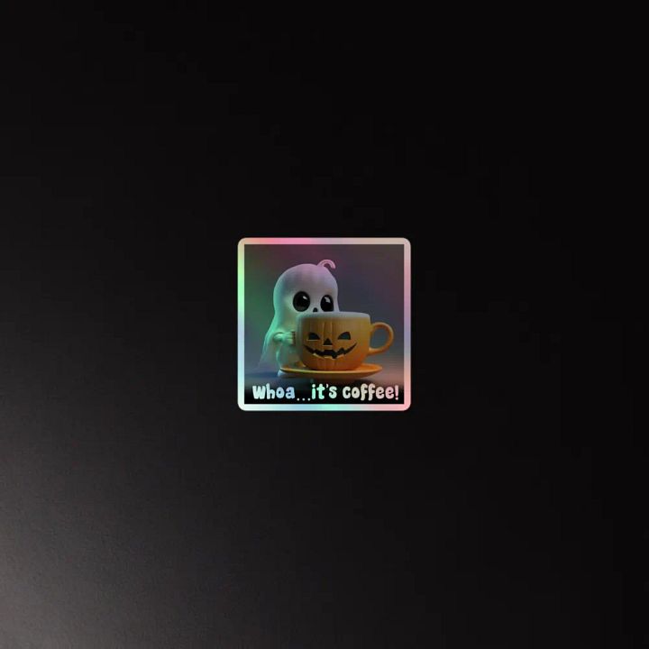 Spooky Coffee Ghost Holographic Sticker Sheet product image (4)