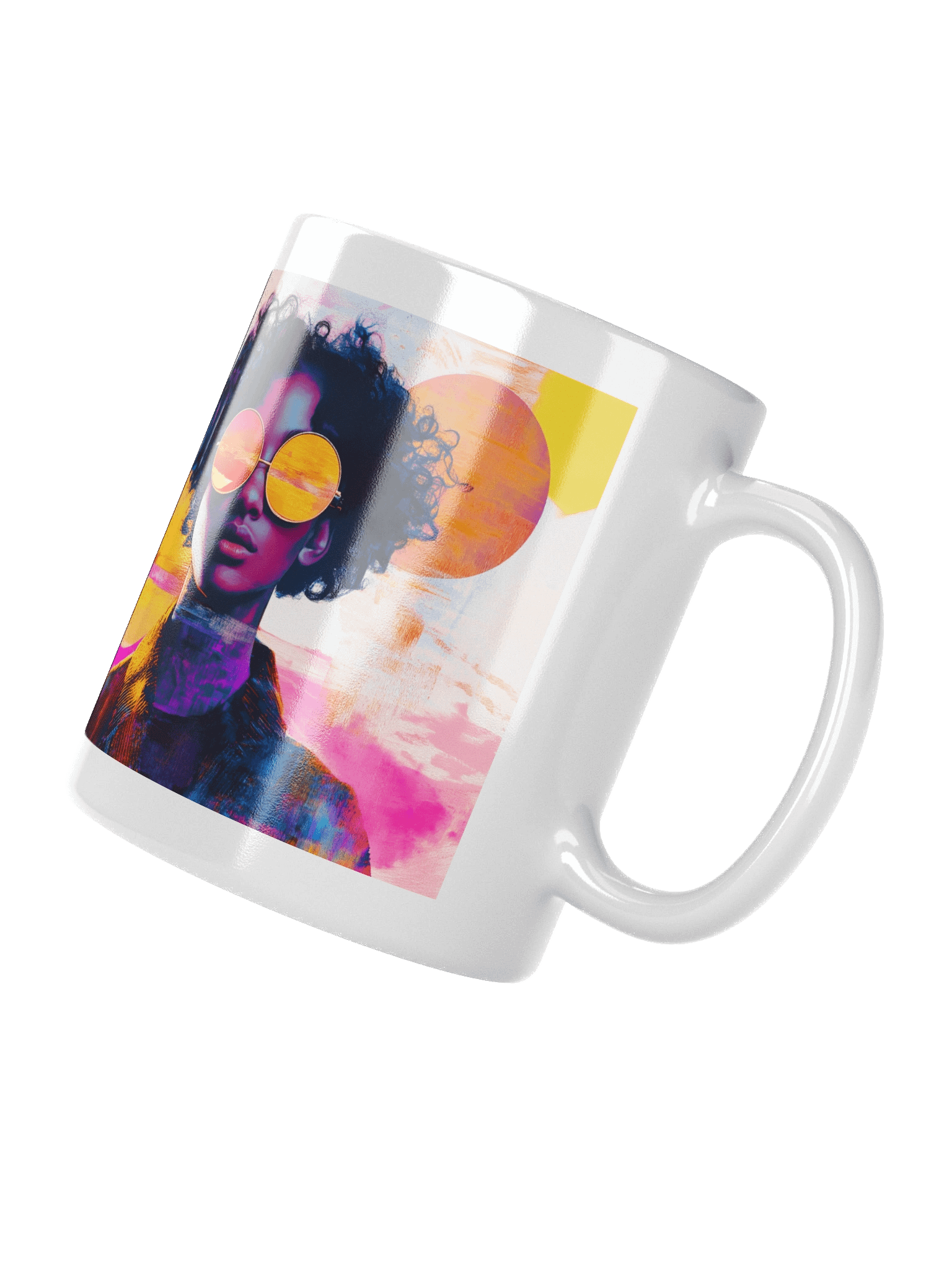 Sunset Sunglasses Coffee Mug Neon Pop Art Portrait product image (3)