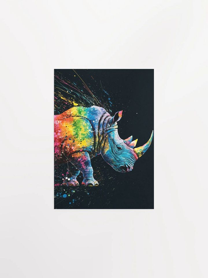Savana Series - Colorful Rhino Art Print, Vibrant Space Rhino Wall Art, Modern Wildlife Decor, Unique Home Decoration, Large Poster product image (2)