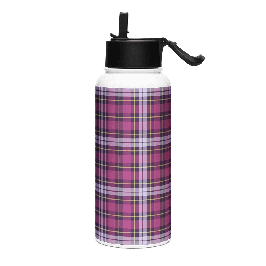 Bright Purple Plaid Water Bottle product image (2)