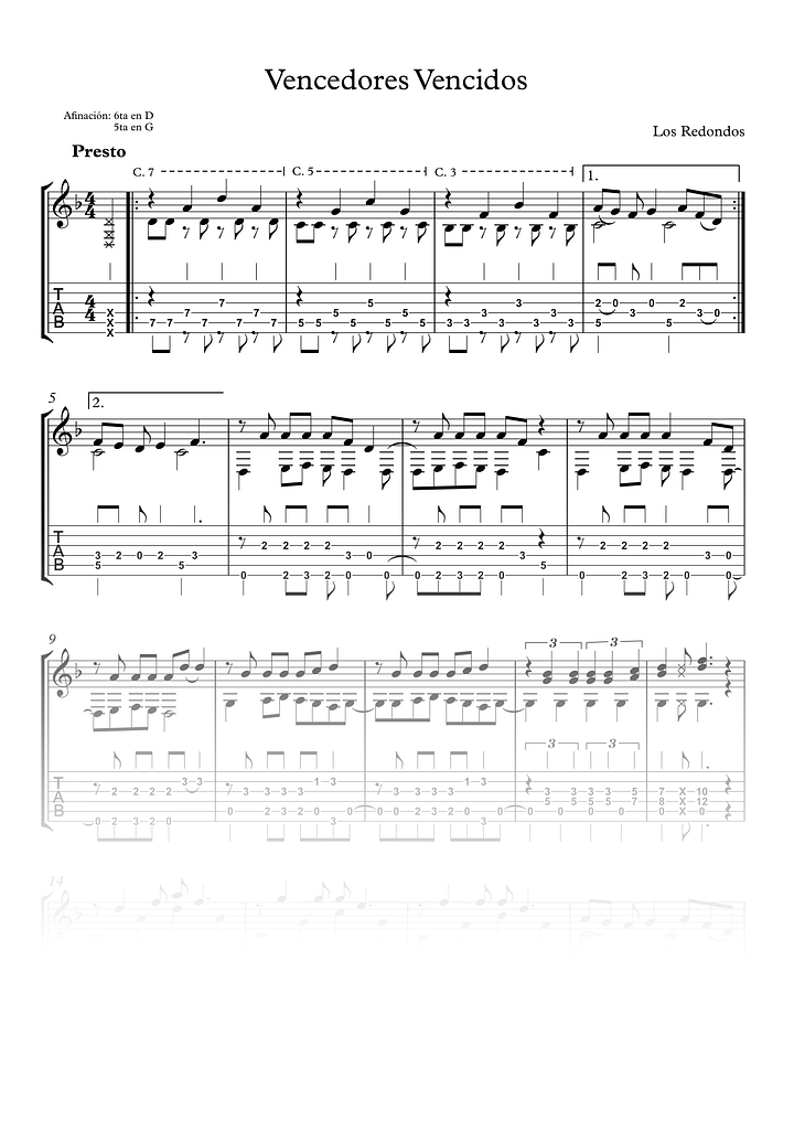 Vencedores Vencidos - Partitura + Tabs product image (1)