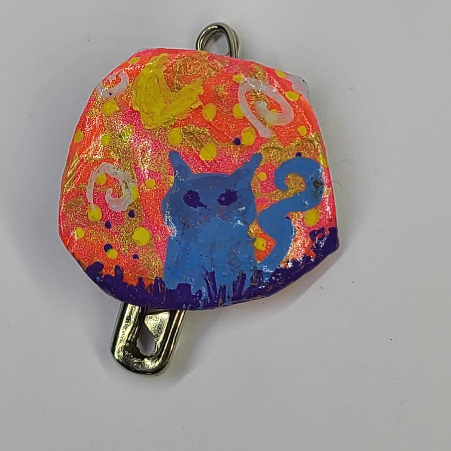 Trippy Lil Kitty bottle cap pin product image (1)