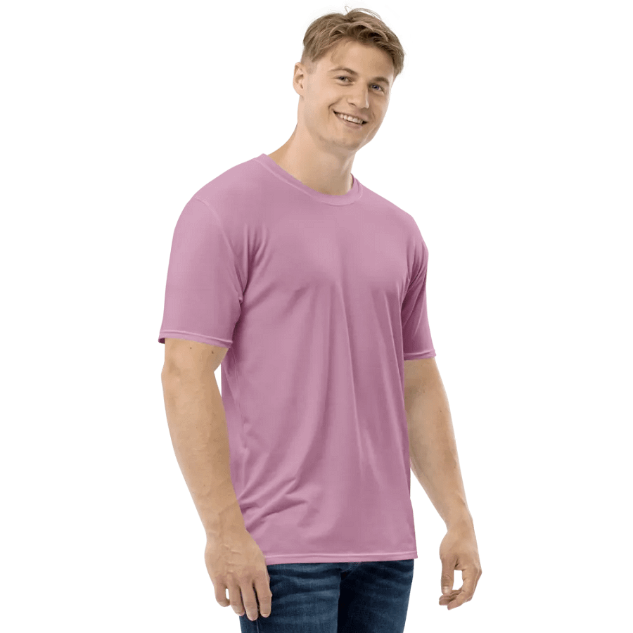 Plain Lilac Purple Soft Summer Men's Crewneck Polyester Heavyweight Premium T-Shirt by Treasure Pie product image (6)