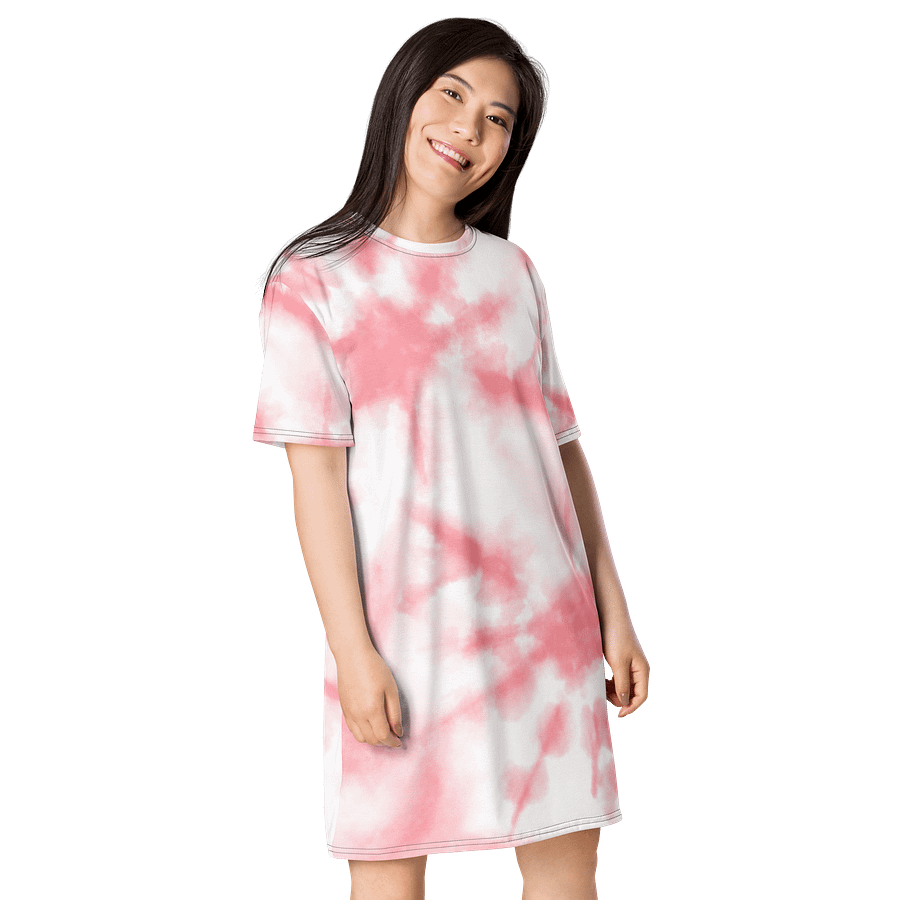 Exclusive Pink & White Tie-Dye T-Shirt Dress - Only at TDS Music product image (4)