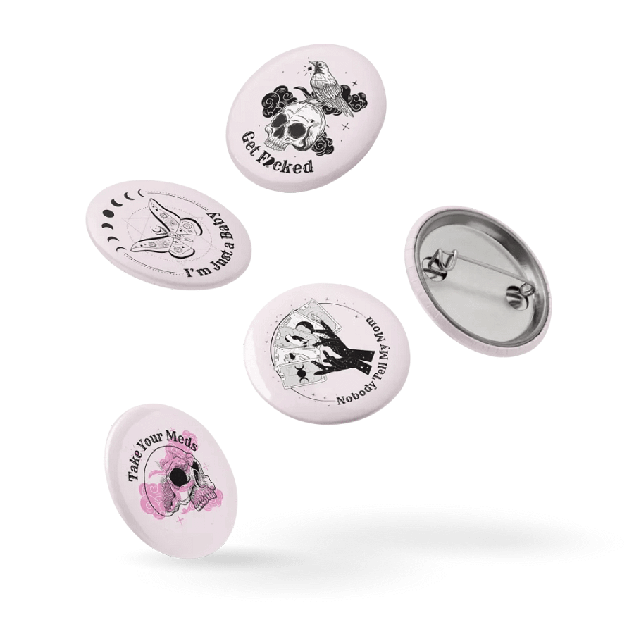 Pin Set of 5 (Pink Background) product image (9)