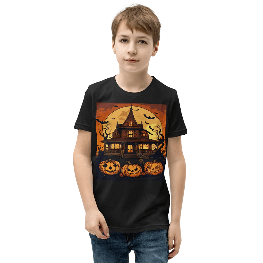 Spooky Halloween Haunted House Youth T-Shirt product image (1)