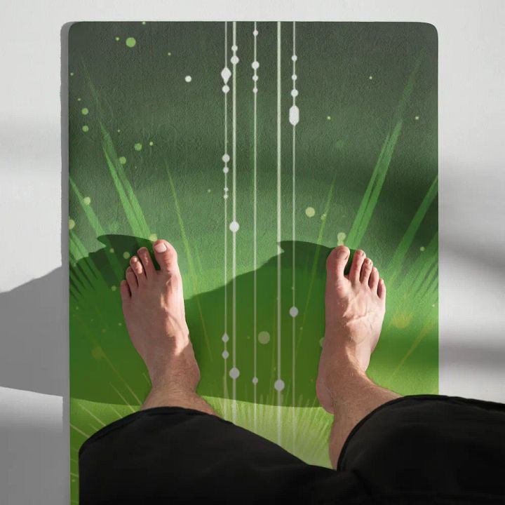 Premium Yoga Mat Featuring Green Sukhasana Vibe product image (1)