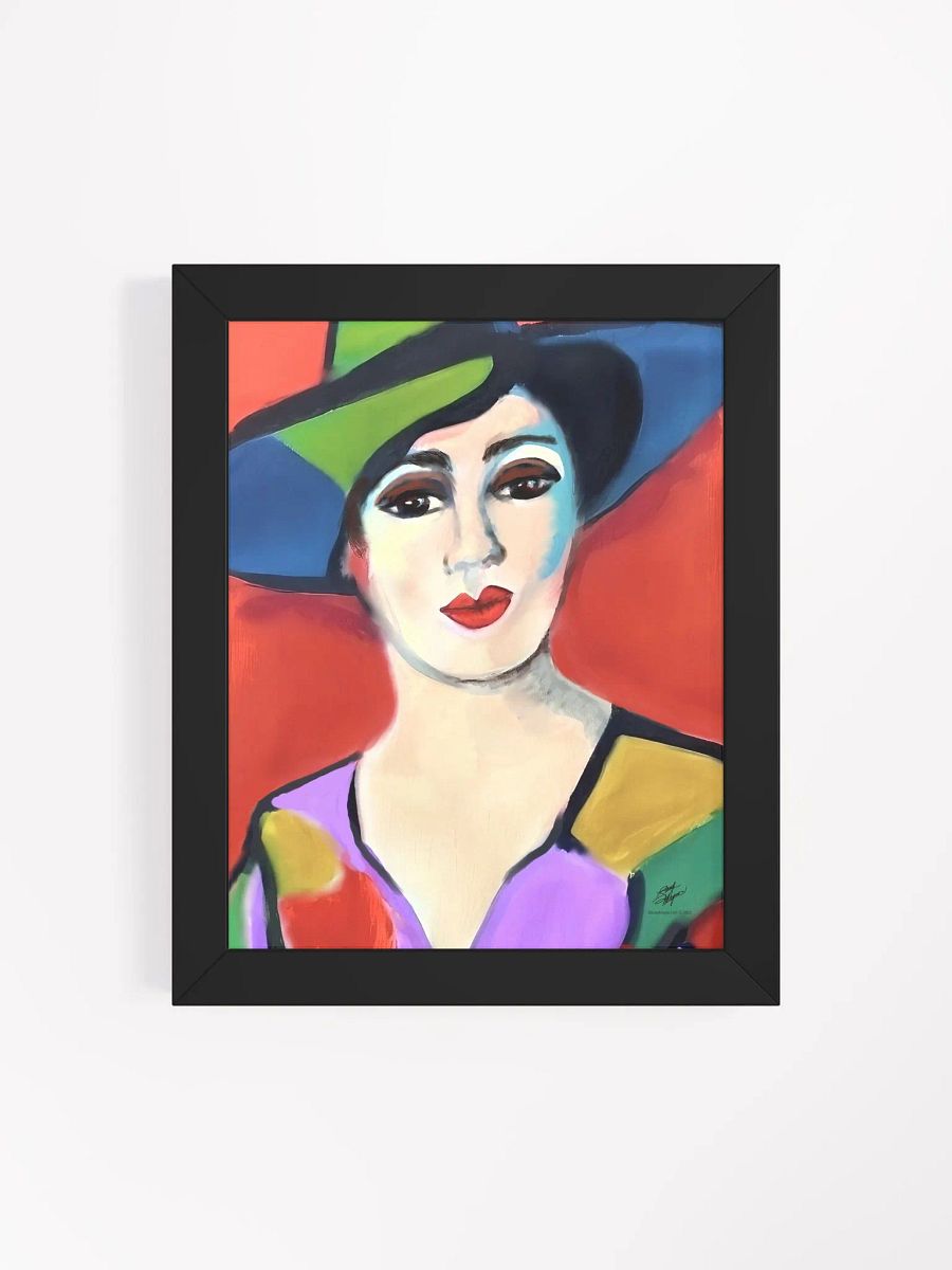 Donna with Hat Glossy Framed Print product image (4)