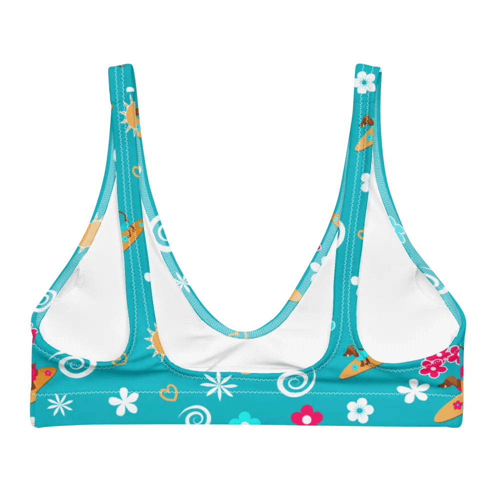 Surfing Dachshund Pattern Padded Bikini Top product image (2)