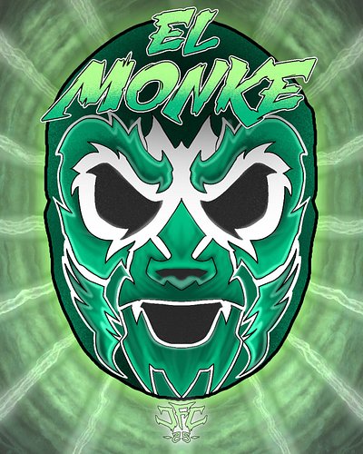 Got inspired by @carlosmonteonjr video about creating El Mónke and just had to make a piece of art based on that mask design 🤘🤟