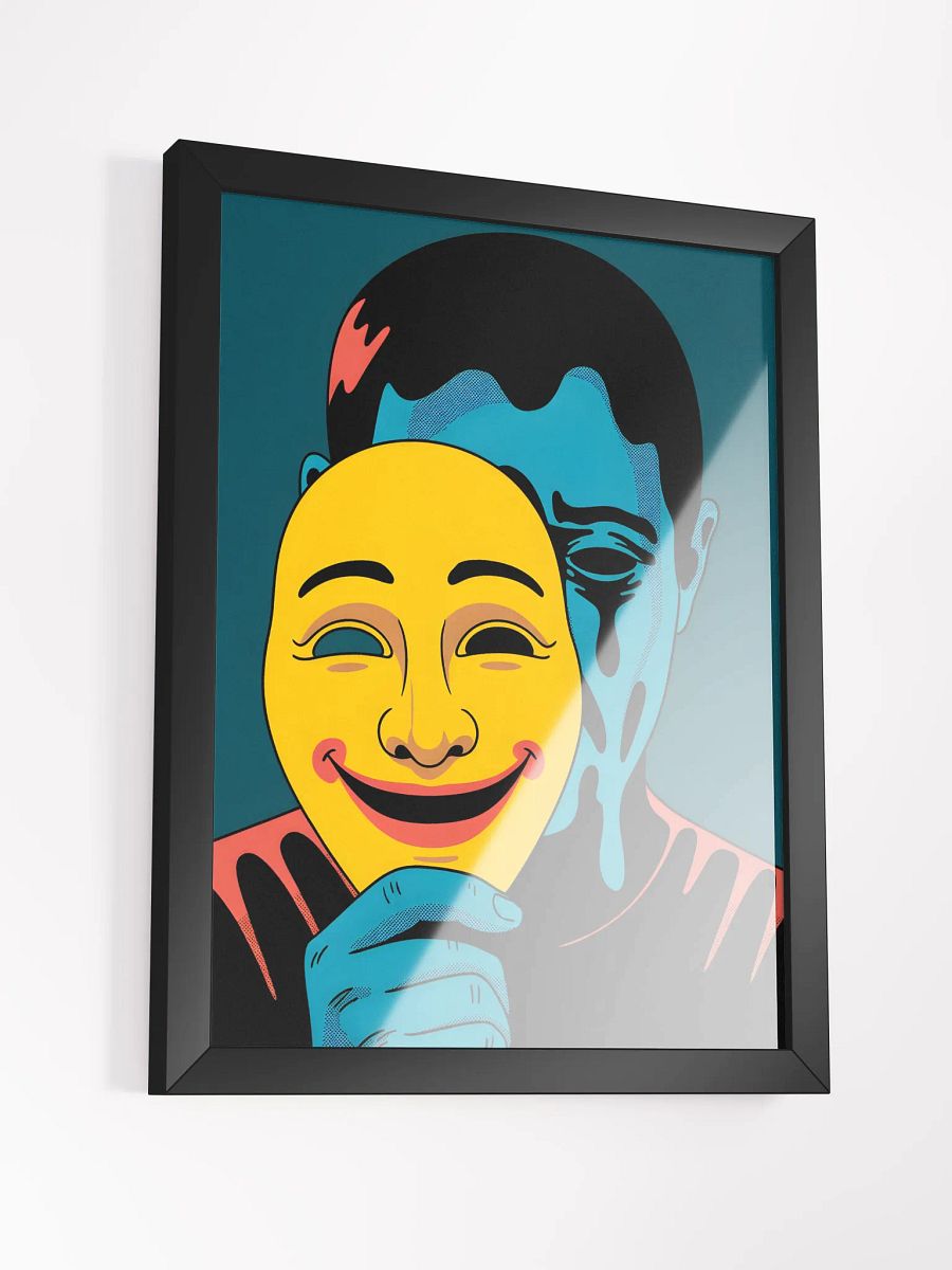 Masked Identity Pop Art Print | Bold Teal & Yellow Self-Discovery Decor product image (3)