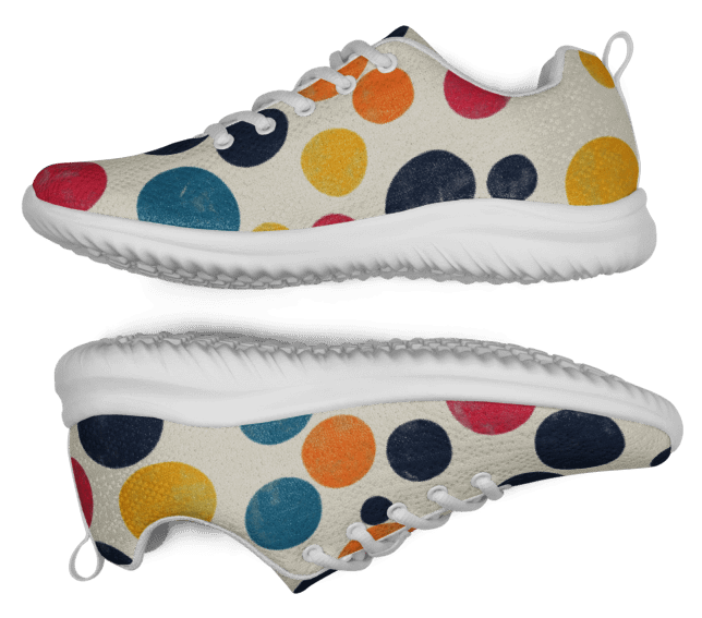 Polka Dot Illusion Vintage Retro Men's Athletic Shoes product image (5)