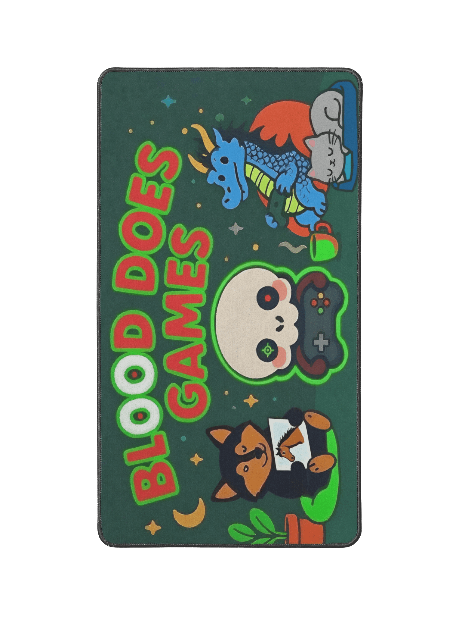 Blood Does Games – Signature Desk Mat (Gaming Banner Edition) product image (1)