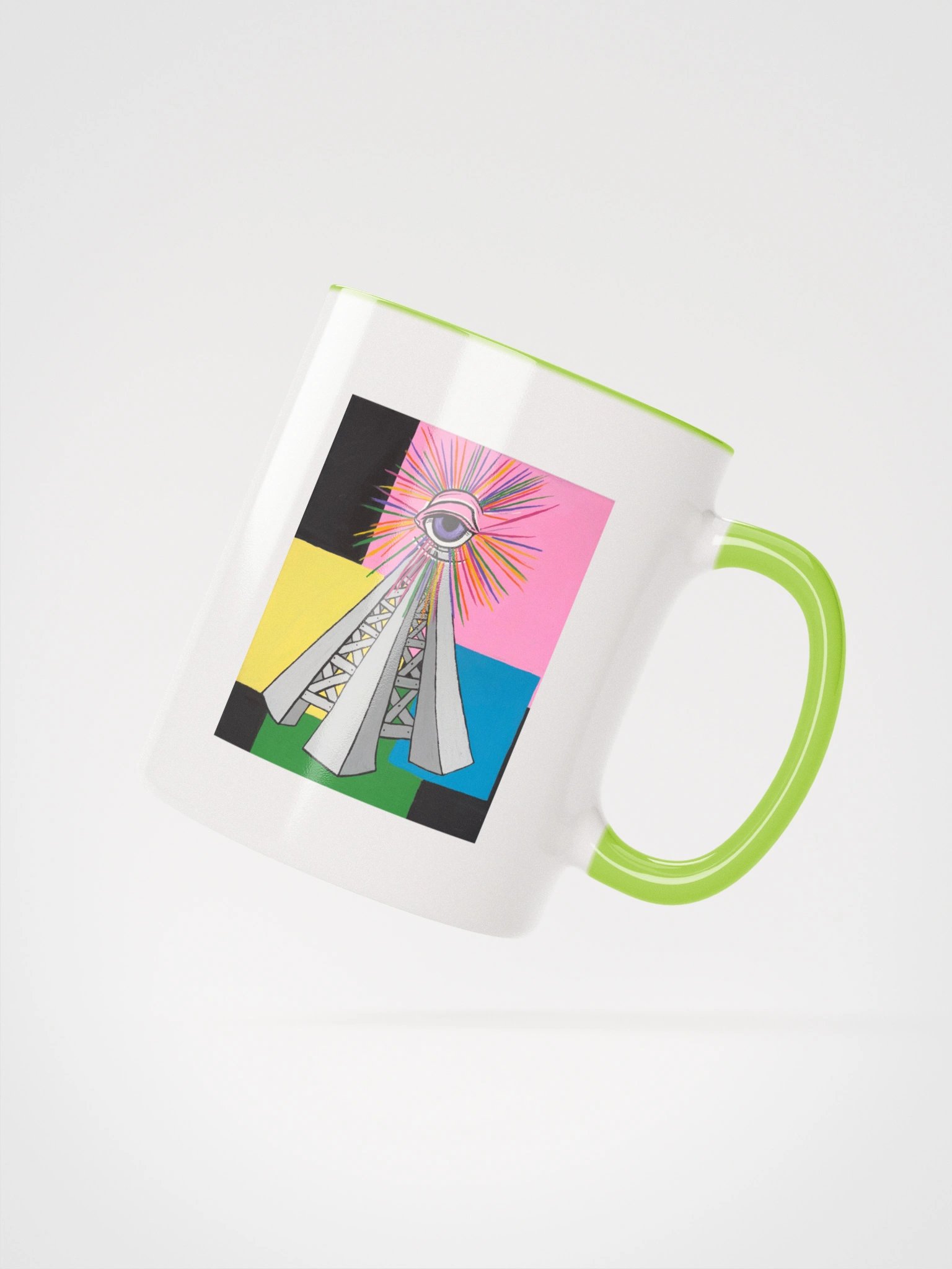 Green PWR Radio tower Mug product image (2)