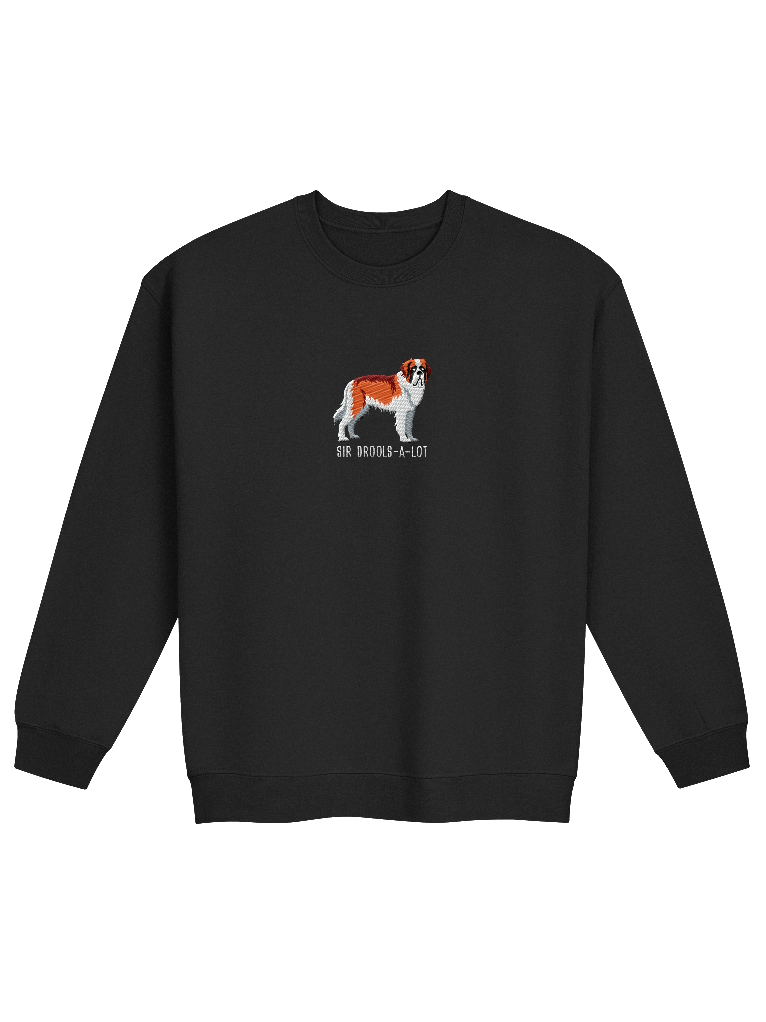 Sir Drools-A-Lot Sweatshirt (Embroidered) of a Saint Bernard(Red & White) product image (1)