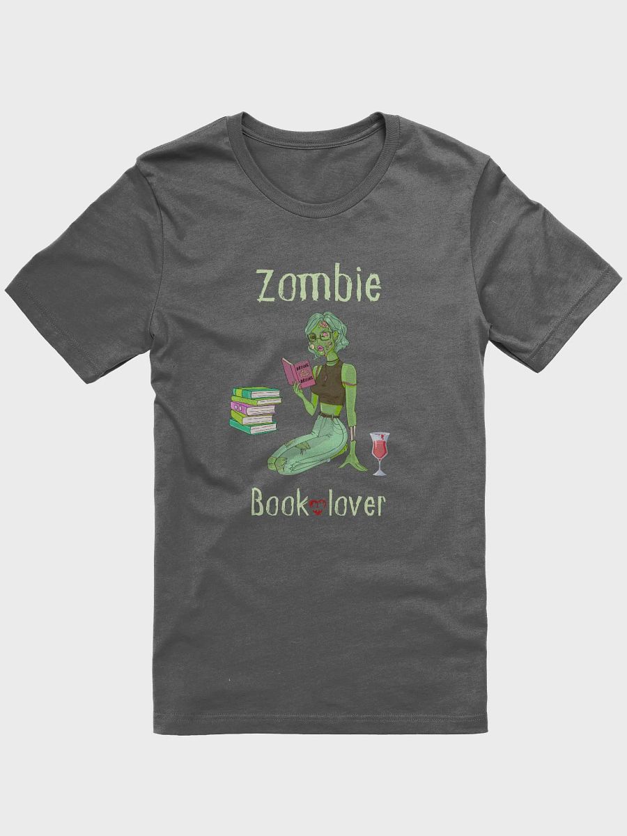 Zombie Book Lover Grey T-shirt product image (1)
