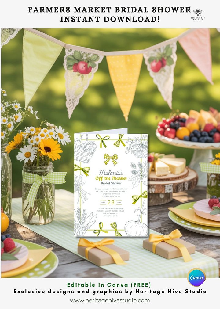 Farmers Market Bridal Shower Invitations | Instant Download product image (2)