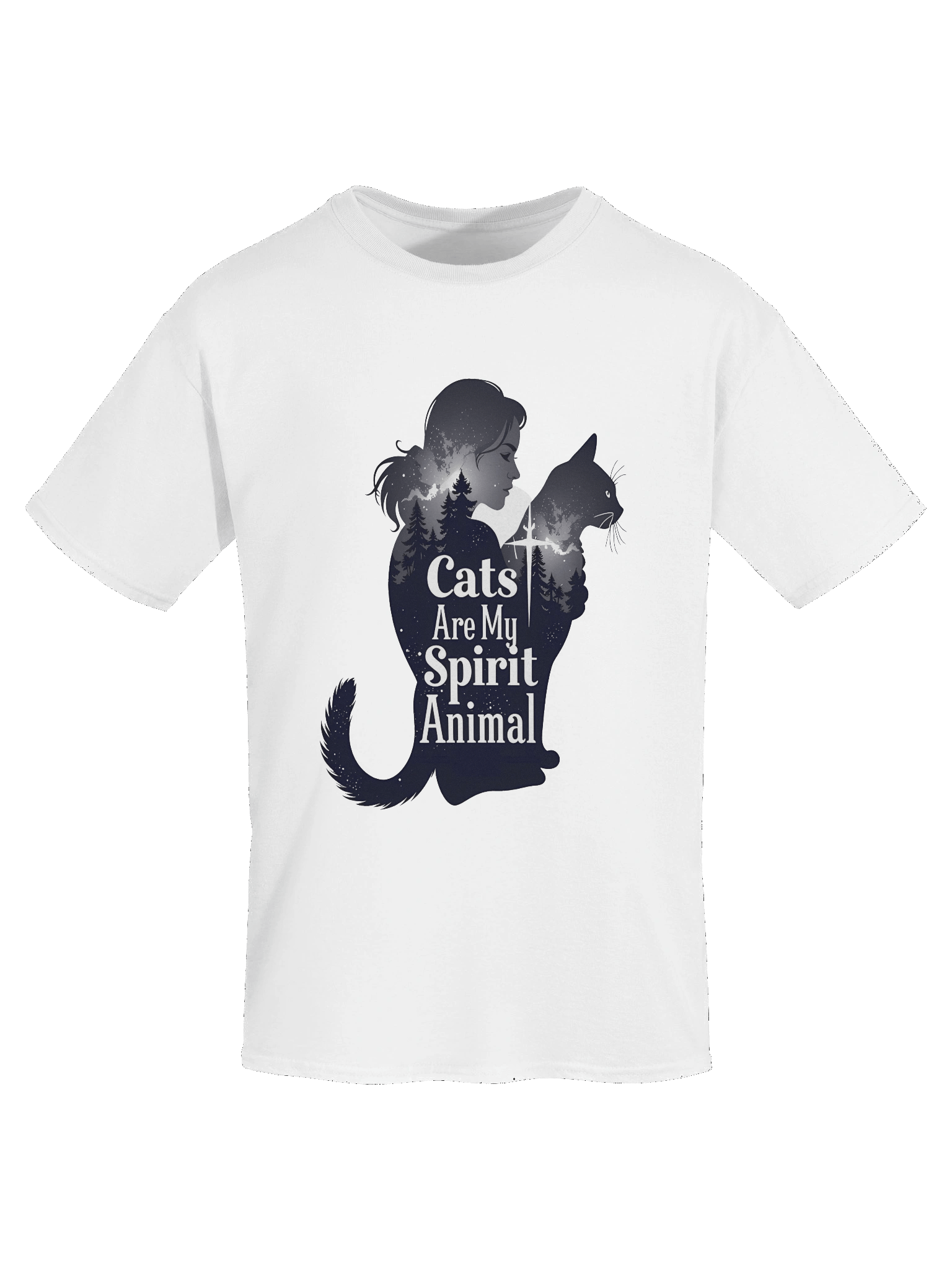 'Cats Are My Spirit Animal' Silhouette Tee - Spiritual Cat Lover Shirt product image (3)