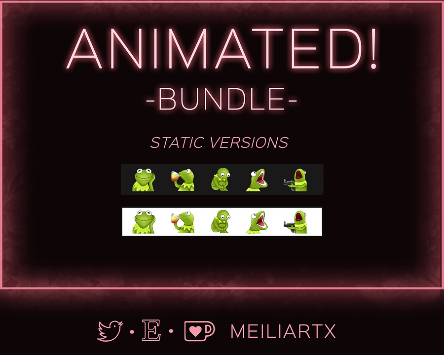 ANIMATED EMOTE SET Kermit Frog Meme Set product image (2)