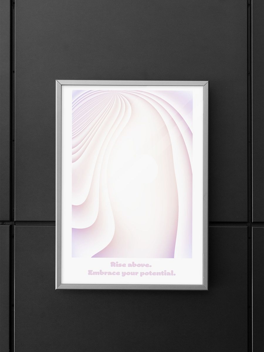 Rise Above Embrace Potential Poster, Inspirational Quote Print, Soft Pastel Wall Art, Modern Office Decor, Motivational Message Artwork product image (5)