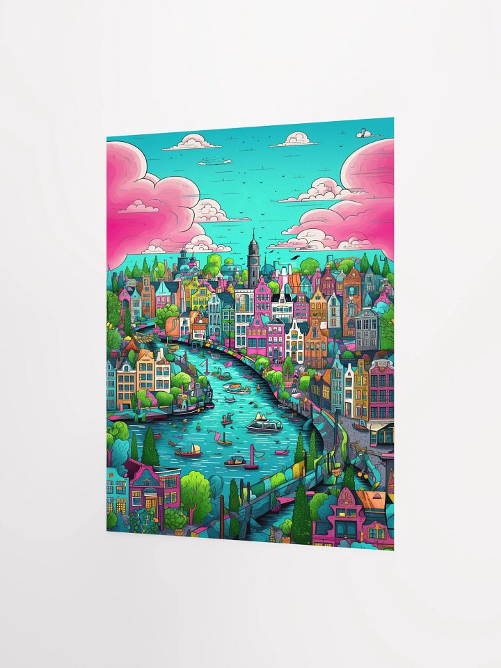 Chromatic Canal City Matte Unframed Wall Art Paper Canvas product image (7)