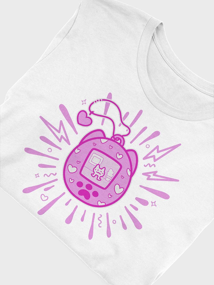 Lovely Digital Meow // T-Shirt - Pink - white shirt product image (5)