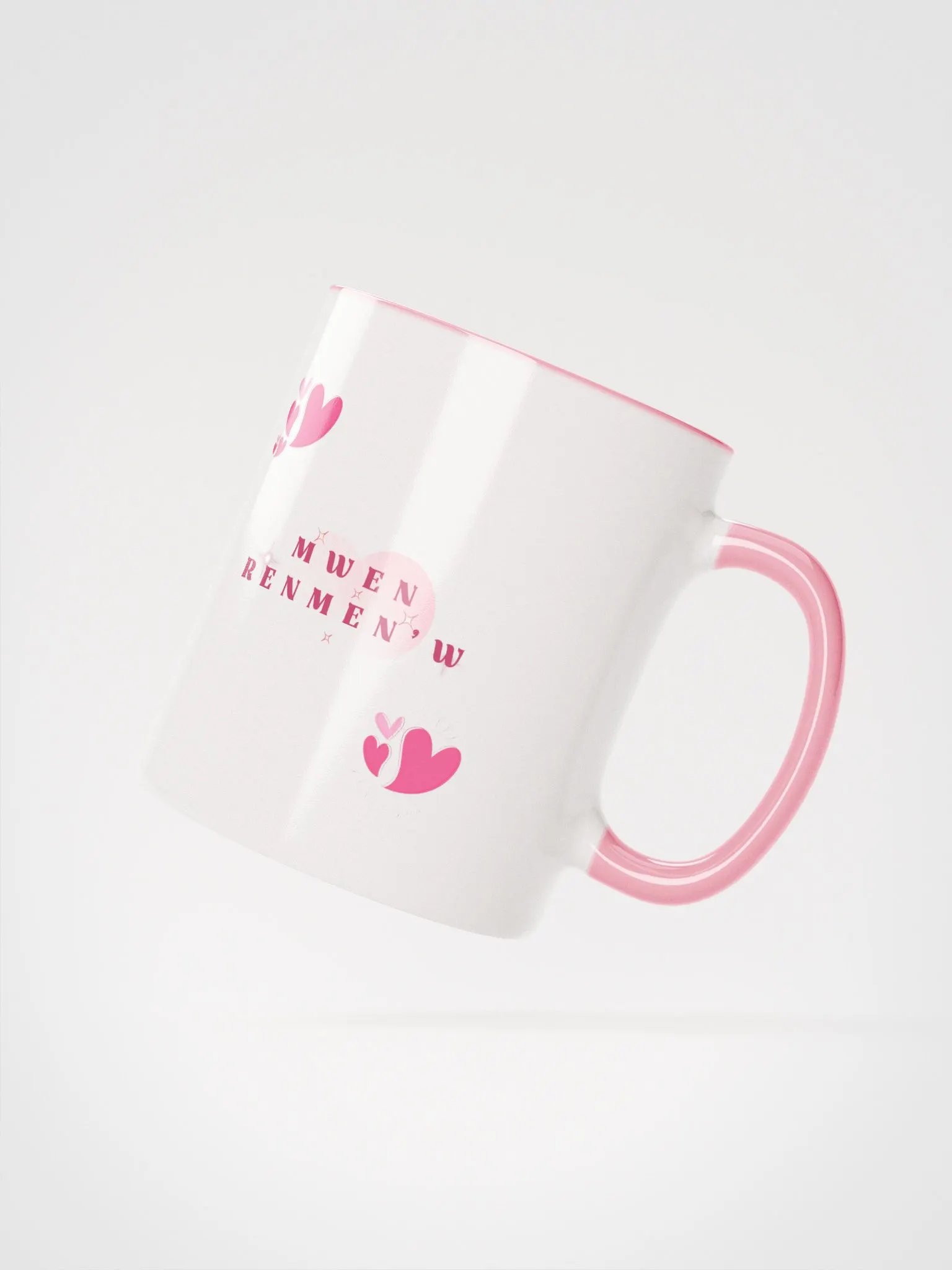 Whimsical Hearts Ceramic Mug Mwen Renmen'w - I Love you product image (2)