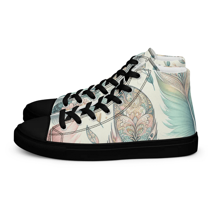 Whimsical Feathers High Top Canvas Shoes product image (1)