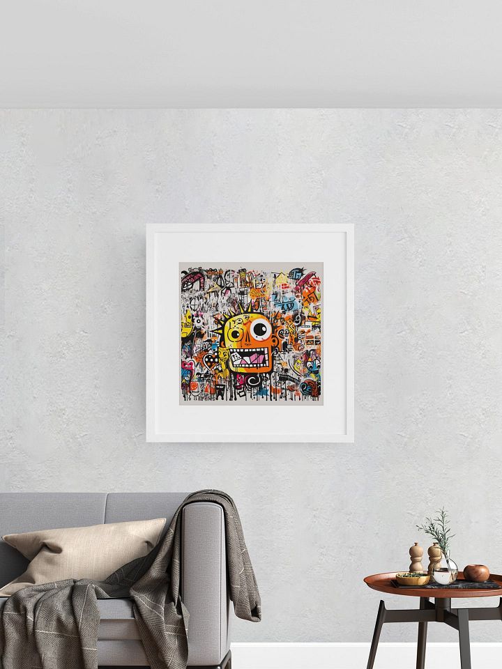 Vibrant Pop Art Graffiti Poster, Quirky Cartoon Street Art, Bold Urban Wall Art, Eclectic Modern Home Decor, Whimsical Character Collage product image (1)