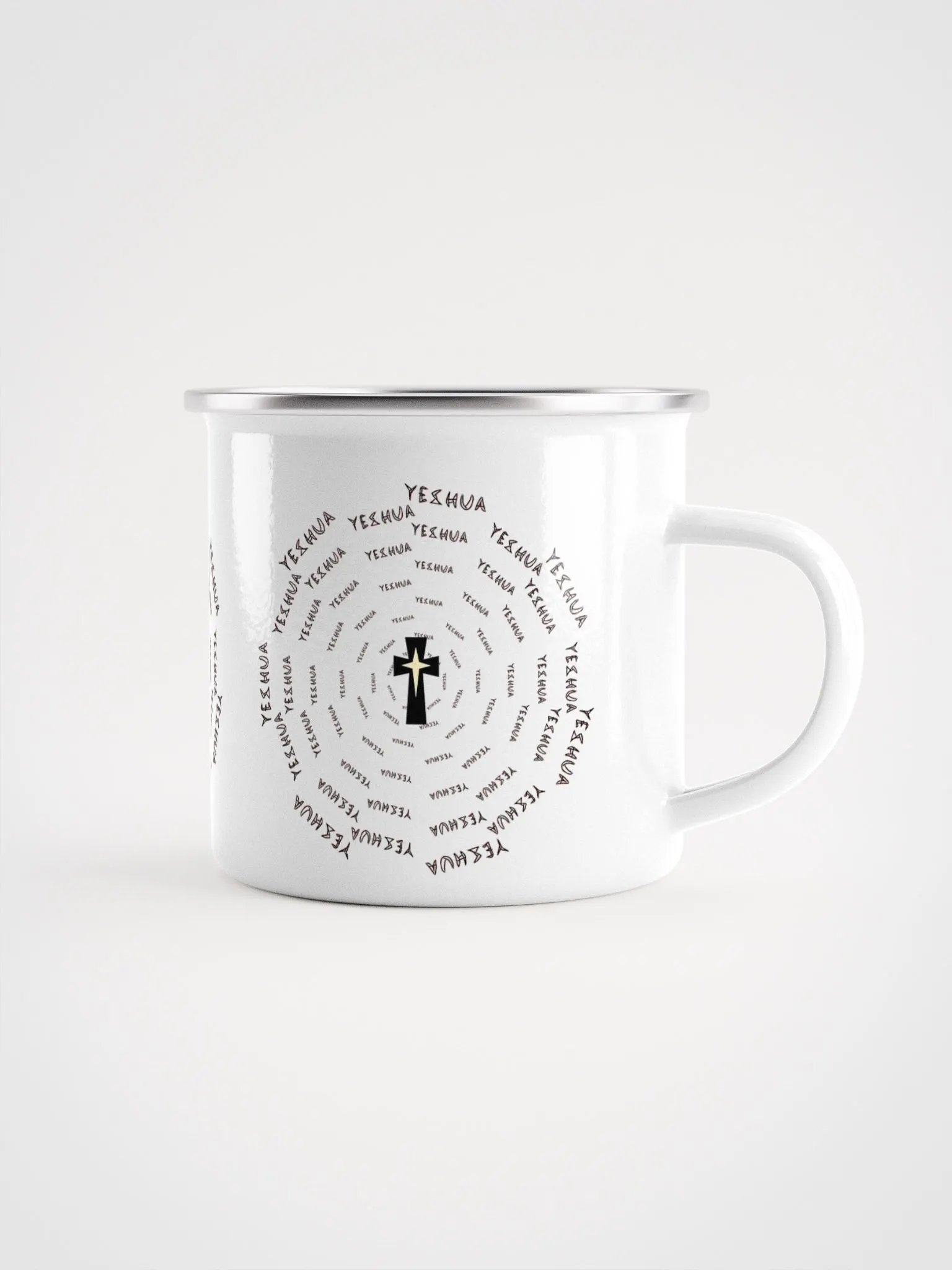 Yeshua Optical Illusion Text Enamel Mug product image (2)