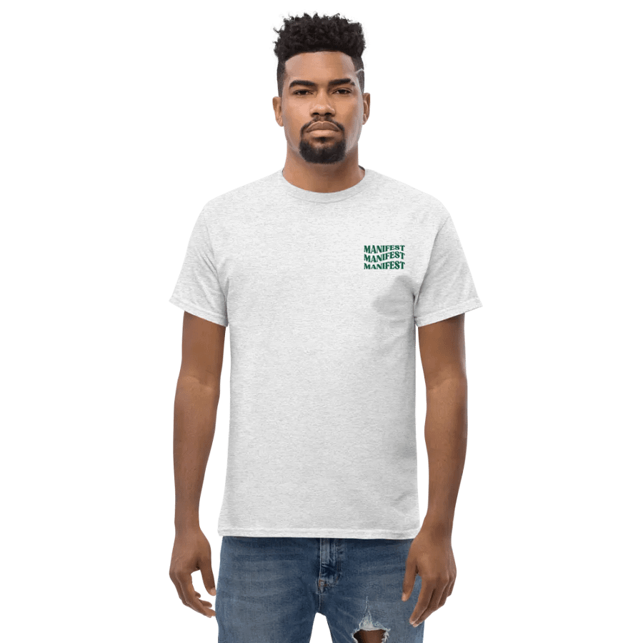 Manifest Embroidered T-Shirt – Align Your Mindset with Style | Premium Minimalist Tee product image (4)