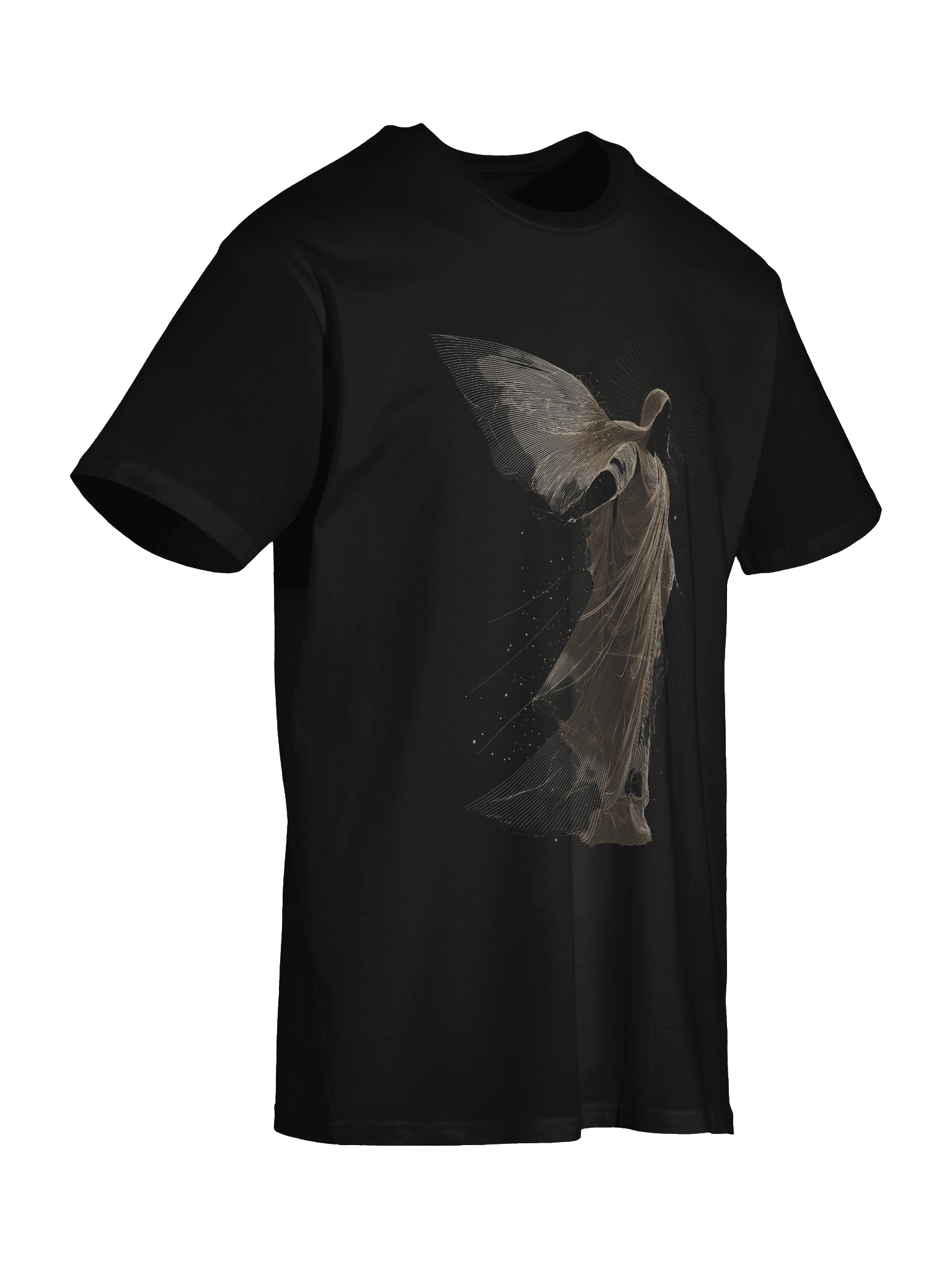 Celestial Grace – Golden Angel Line Art Tee product image (12)