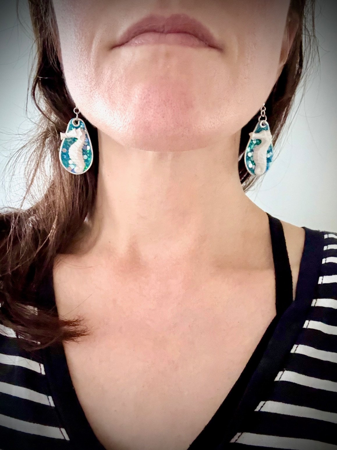 MFD-00238 | Sparkle Seahorse Earrings | Handmade Coastal Charm Jewelry by Monique Faella Designs™ product image (4)