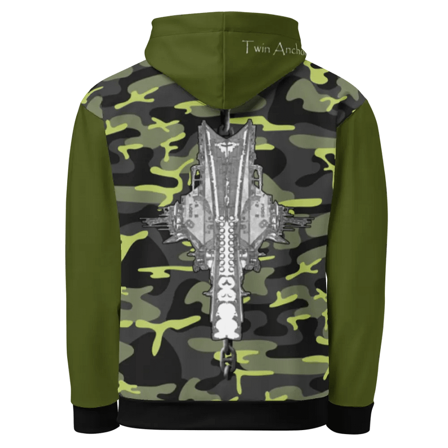 Green & Camouflage Foss double tug Sketch Hoodie product image (1)