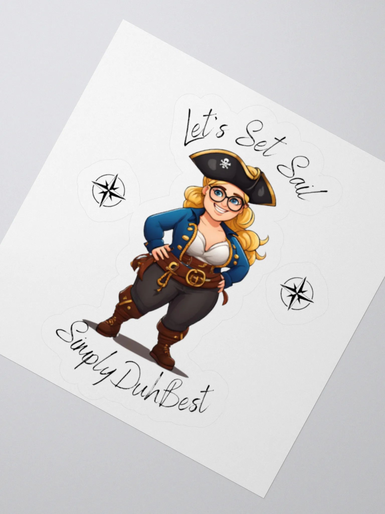 Let's Set Sail Kiss cut Sticker product image (5)