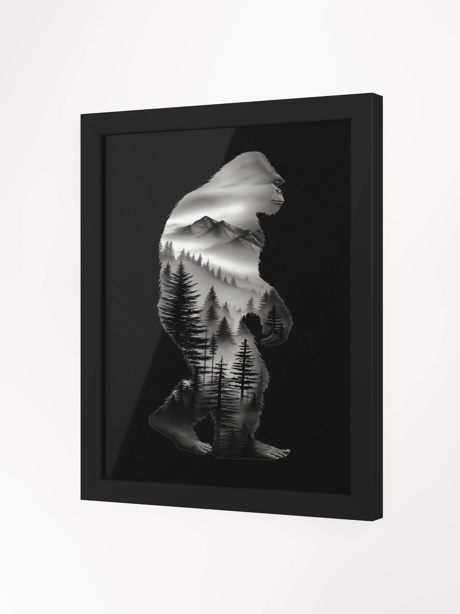 Sasquatch Silhouette Framed Matte Wall Art Canvas product image (4)