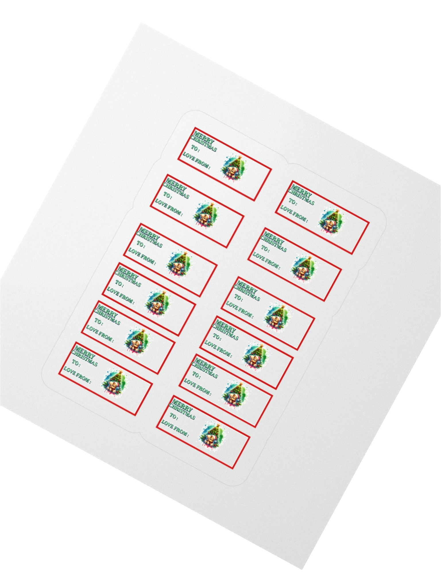 Festive Teddy Bear Christmas Stickers Set product image (5)